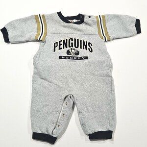Penguins Baby Romper 12M NHL Hockey Gray Onesie Newborn